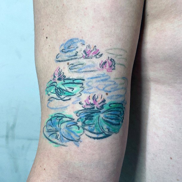 Water Lily Female Tattoo Designs