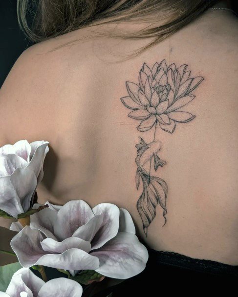 Water Lily Womens Tattoo Designs