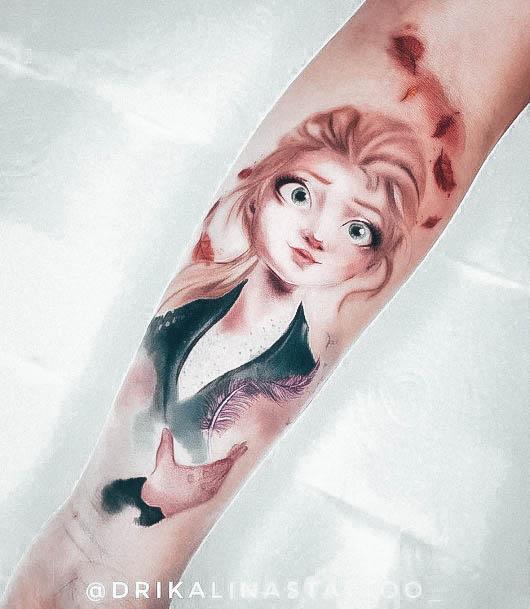 Watercolor Forearm Disney Tattoos For Women