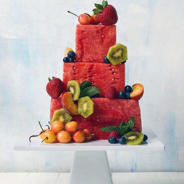 Watermelon Fruit Red Unique Wedding Cakes