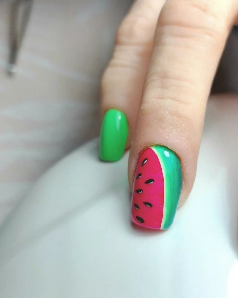 Watermelon Nails Feminine Ideas