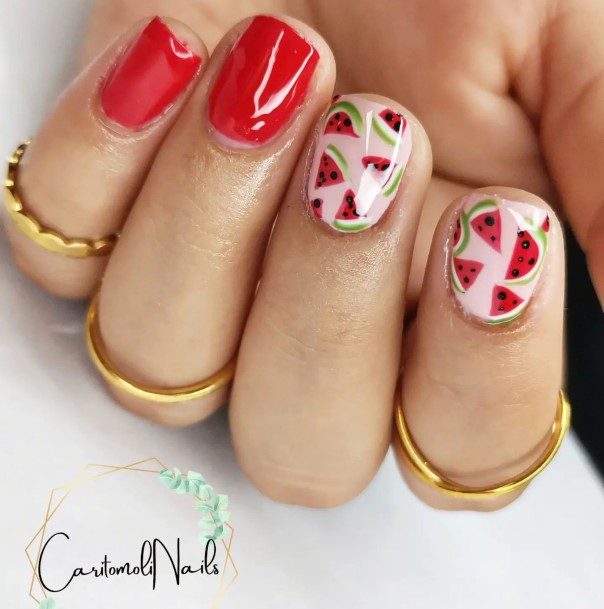 Watermelon Womens Feminine Watermelon Nails