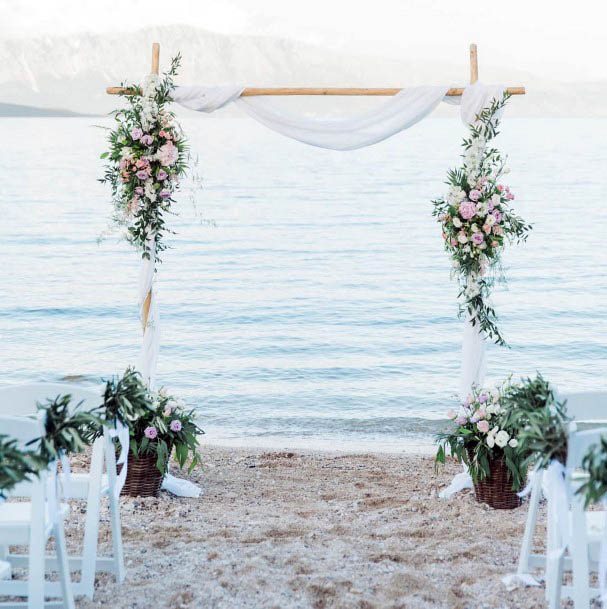 Watery Beach Wedding Flowers