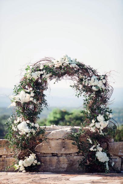 Wedding Arbor White Floral Pretty Greenery Inspiration