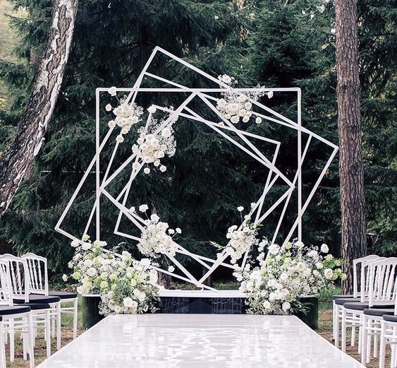 Wedding Arch Ideas 3d Effect Geometric Squares Design