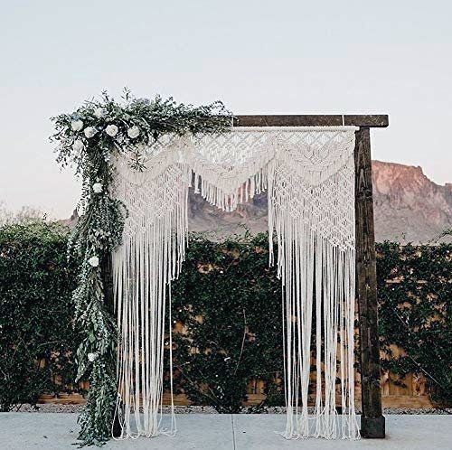 Wedding Arch Ideas Boho Chic Macrame Hanging With Greenery Garland Inspiration