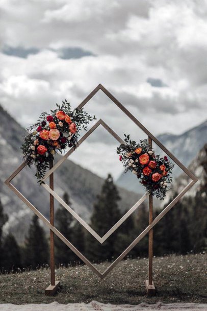 Wedding Arch Ideas Double Diamond Mountain Backdrop