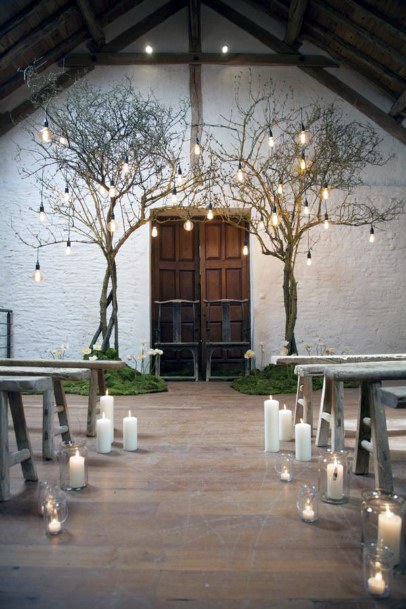 Wedding Arch Ideas Fairy Tale Trees With Hanging Lights Inspiraton Brought Indoors