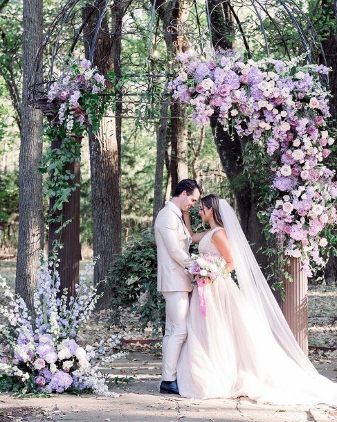 Wedding Arch With Lavender Flowers