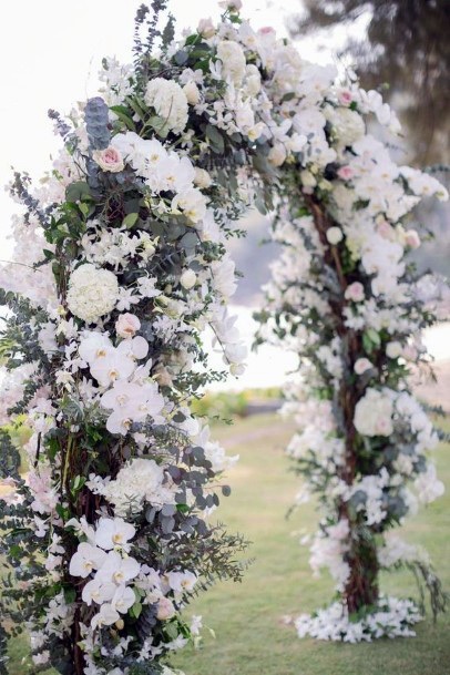 Wedding Arch With White Hydrangea Flowers