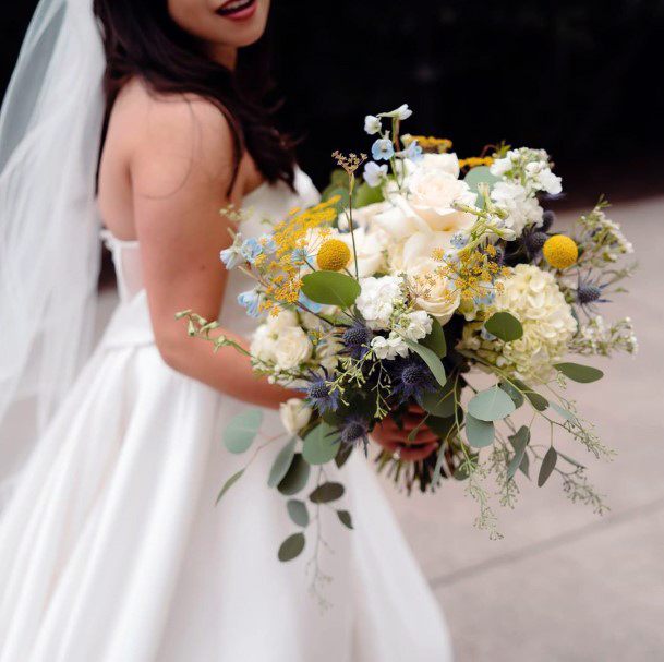 Wedding Bouquet With White And Yellow Flowers