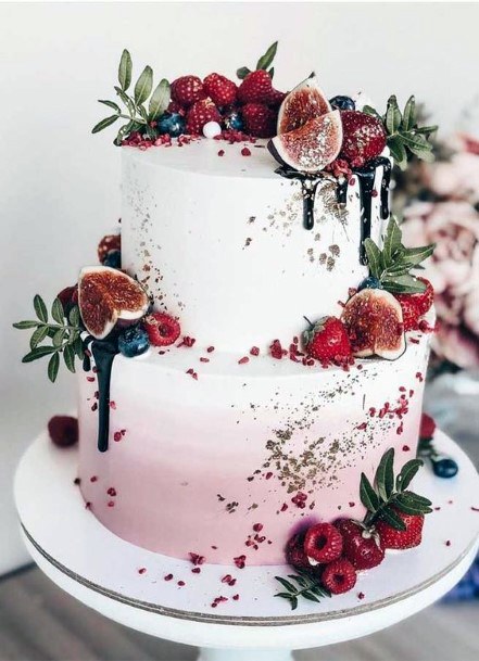 Wedding Cake Ideas Berry Delicious Pink Ombre With Berries And Pomegranate