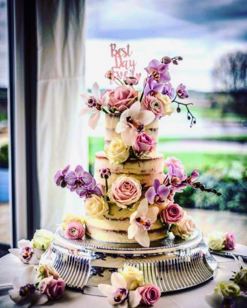 Wedding Cake Ideas Whimsical Large Flowers Inspiration