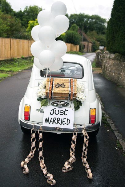 Top 50 Best Wedding Car Decorations - Just Married Decor