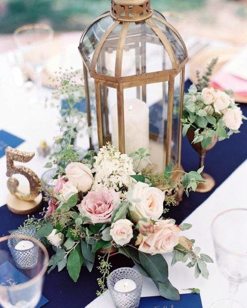 Wedding Centerpiece Ideas Gold Lantern With Candle