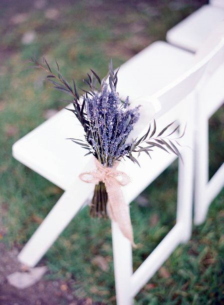 Wedding Chair Decor Lavender Flowers