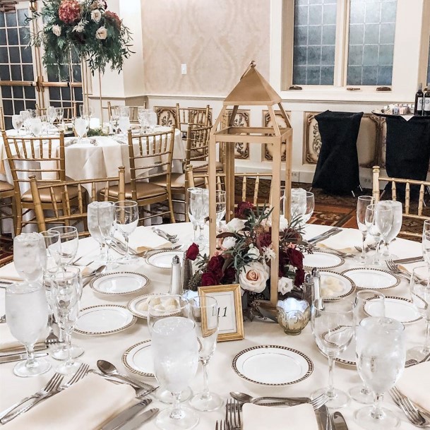 Wedding Decor Gold Toned Lanterns