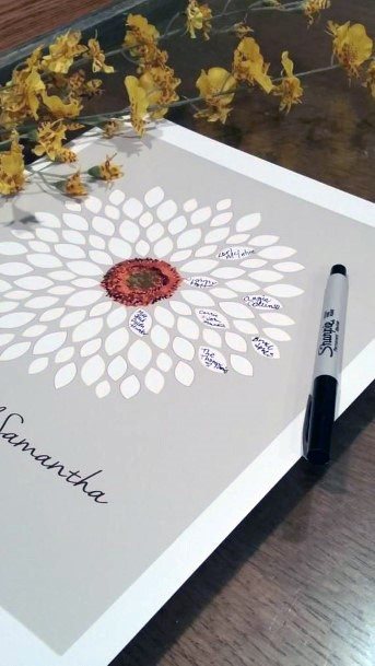 Wedding Guest Book Ideas Flower Pedal Design