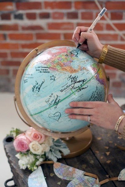 Wedding Guest Book Ideas Globe World Travel Inspiration