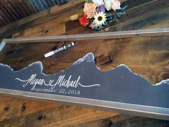 Wedding Guest Book Ideas Rustic Glass With Mountain View