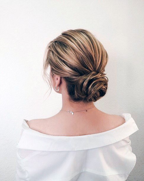 Wedding Hair With Low Bun And Headband Hairpiece For Women