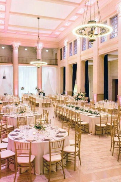 Wedding Hall In Rose Gold Decorations