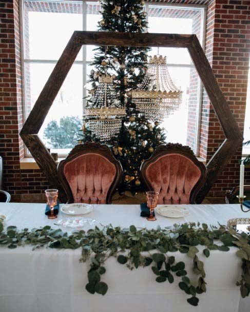 Wedding Head Table Decor With Chandelier