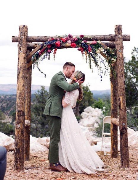 Wedding Platform With Rustic Flowers