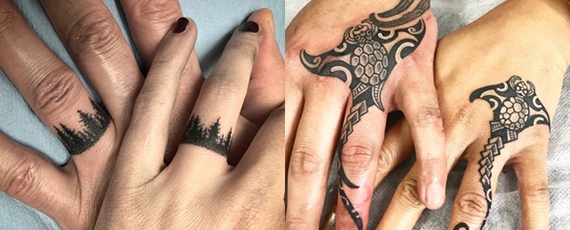 Top 100 Best Wedding Ring Tattoos For Women – Band  Design Ideas