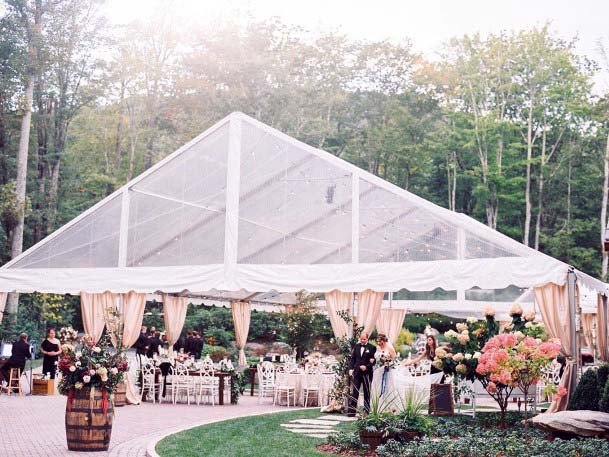 Wedding Tent With Bordered Lace Art Decorations