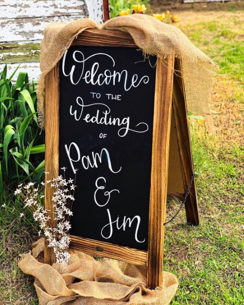 Wedding Welcome Board Decor Burlap