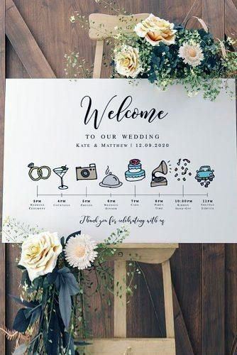 Wedding Welcome Sign Daily Plan Inspiration Ideas