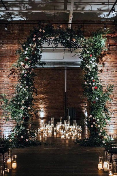 Welcome Arch Wedding Winter Flowers