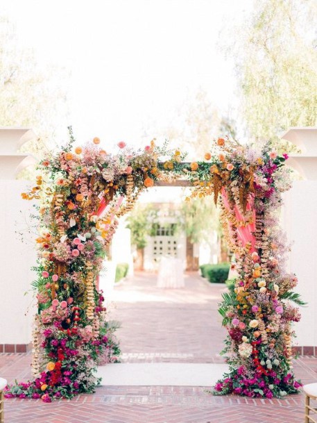 Welcome Arch With Indian Wedding Flowers