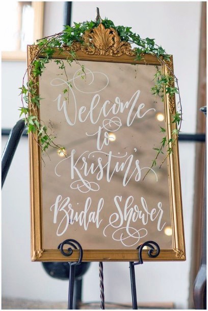 Welcome Board Golden Wedding Shower Decorations