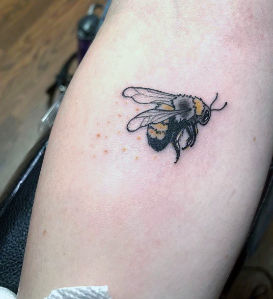 Well Bred Bee Tattoo For Women