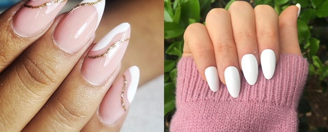 Top 100 Best White Almond Shaped Nails For Women – Fingernail Design Ideas