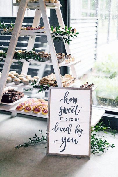 White And Black Dessert Wedding Decor