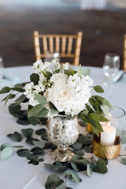 White And Green August Wedding Flowers