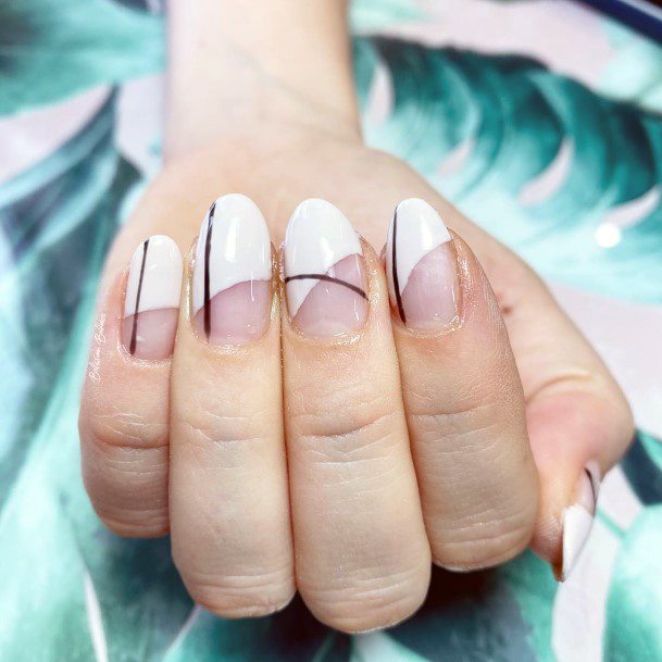 White And Lilac November Nails