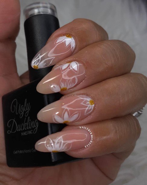 White And Nude Nail Feminine Designs