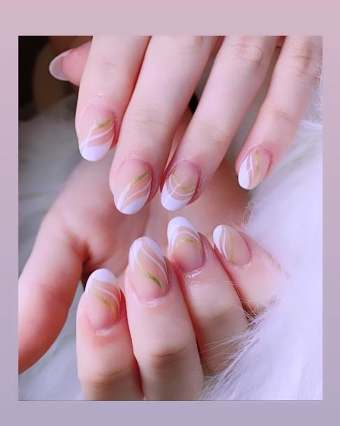 White And Nude Womens Feminine White And Nude Nails