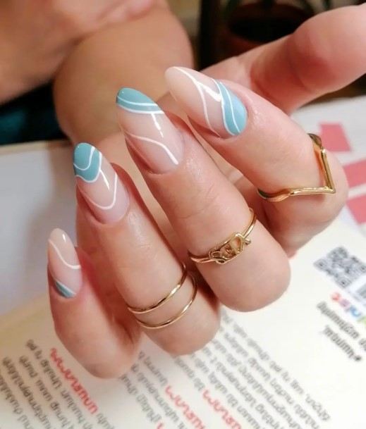 White And Nude Womens Nail Ideas