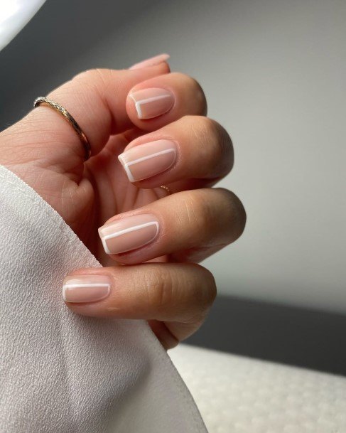 White And Nude Womens Nails