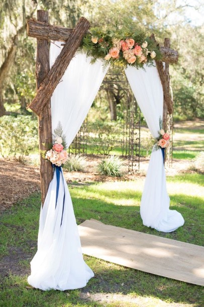 White And Oragen Wedding Arch Ideas