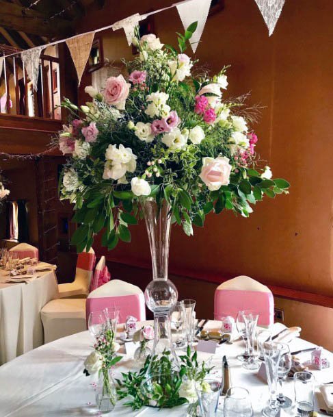 White And Pink Wedding Flowers Green Leaves