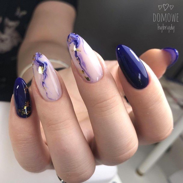 White And Purple Female Nail Designs