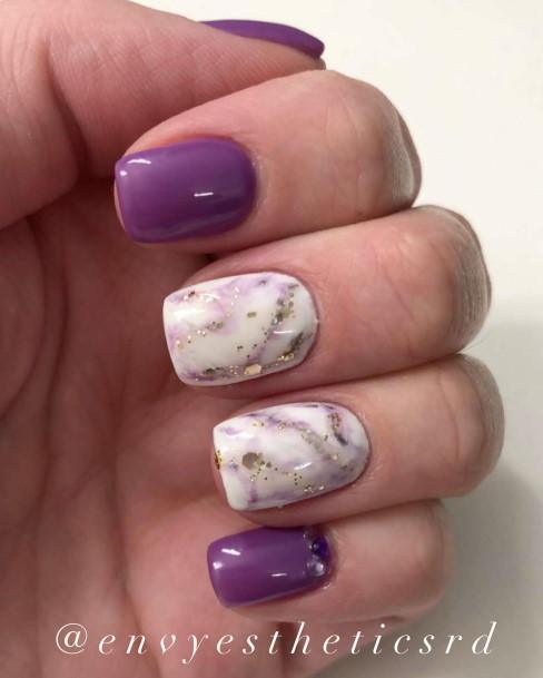 White And Purple Girls Nail Ideas