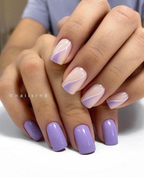 White And Purple Nail Feminine Designs