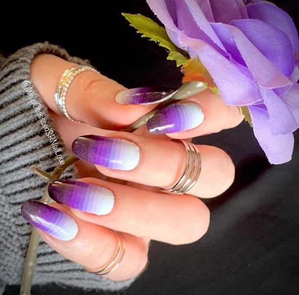 White And Purple Womens Nail Designs